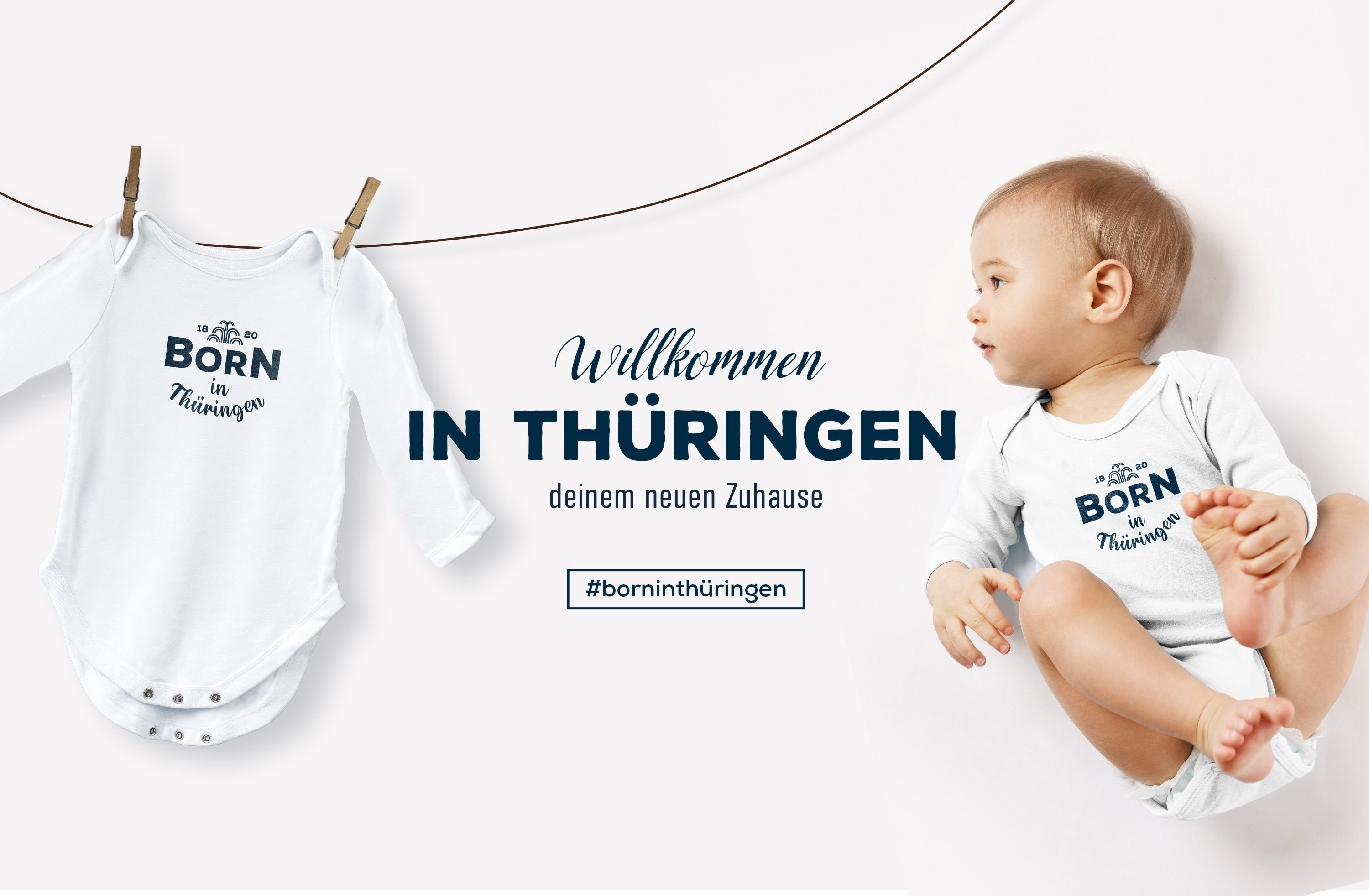 BORN Baby Body langarm mit Aufdruck BORN in Thüringen. Aus Bio Baumwolle